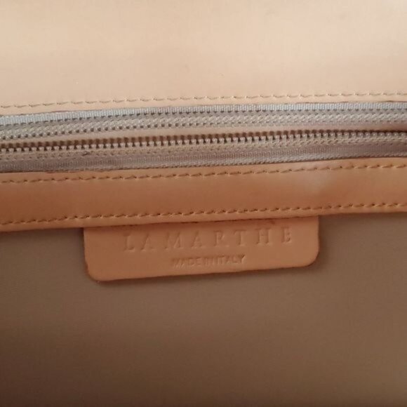 Lamarthe Italy Leather Bag Lucite Handle Satchel Handbag Purse WOMEN'S WOMAN'S - Picture 11 of 16